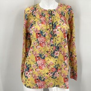 *** J. Crew Yellow Floral Blouse Liberty Print *** M